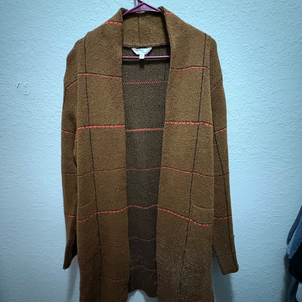 Time and Tru Brown Textured Cardigan